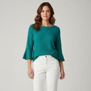 Kim Rogers Textured Teal Top